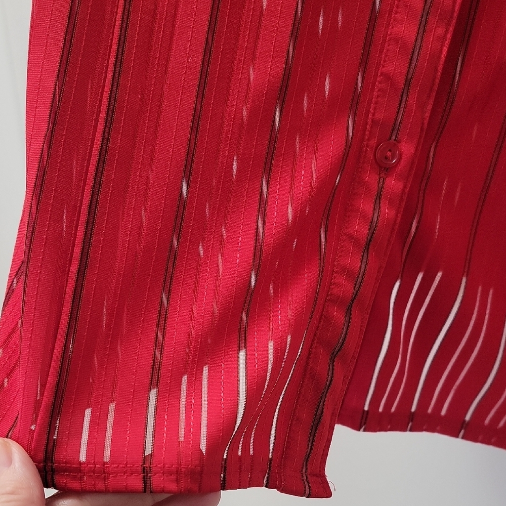 Notations Vibrant Red Top with Stripes - Picture 7 of 12